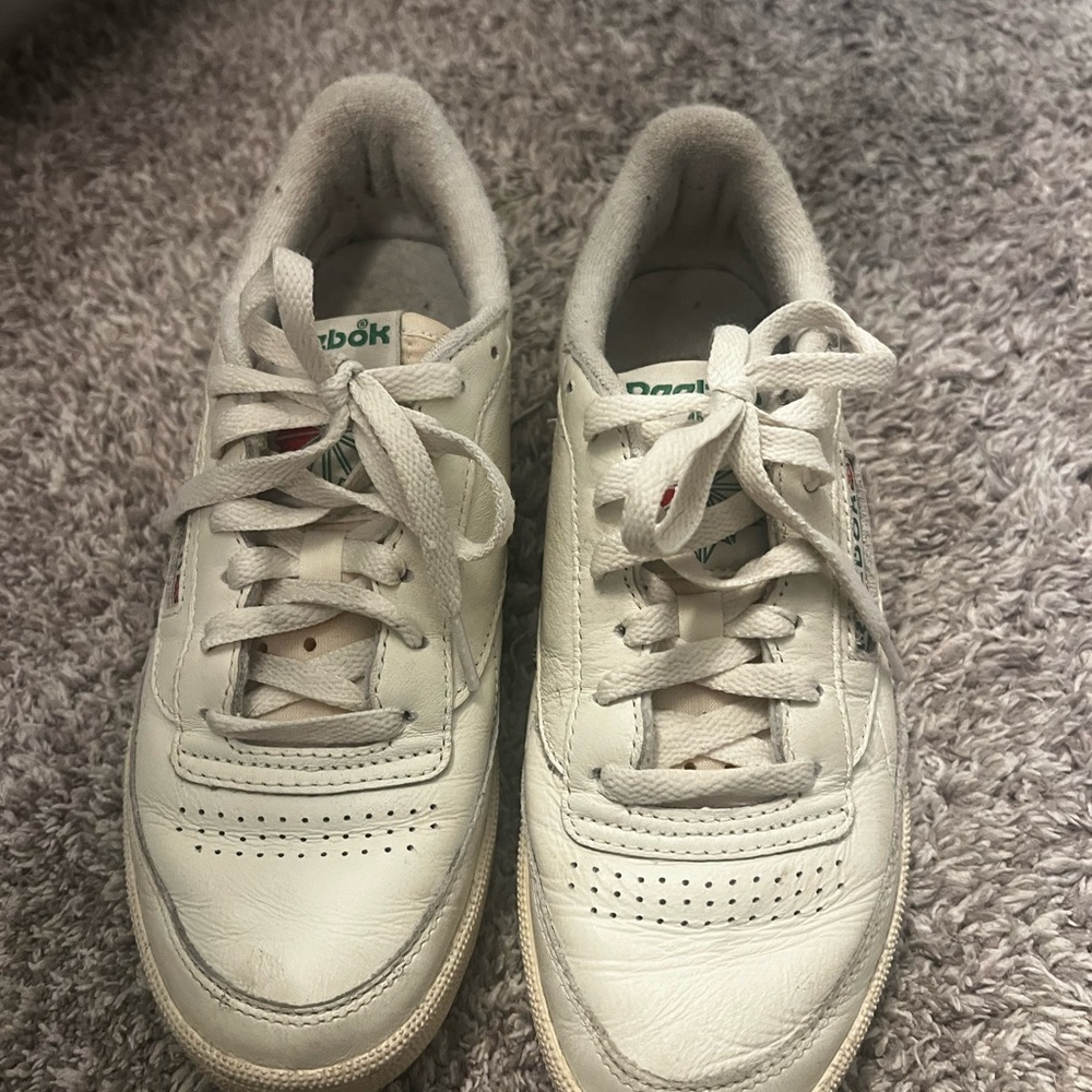 Reebok Off-White Leather Sneakers